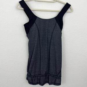 Lululemon Womens Run For Your Life Active Tank Size 6 Active Heather Black Gray